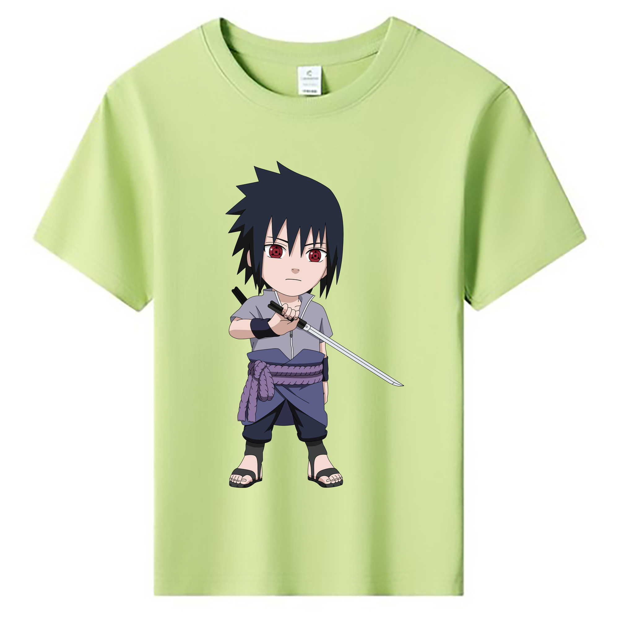 （画像用） NARUTO -ナルト- うちは サスケ Uchiha Sasuke 綿100％キッズTシャツ（フロントプリント）